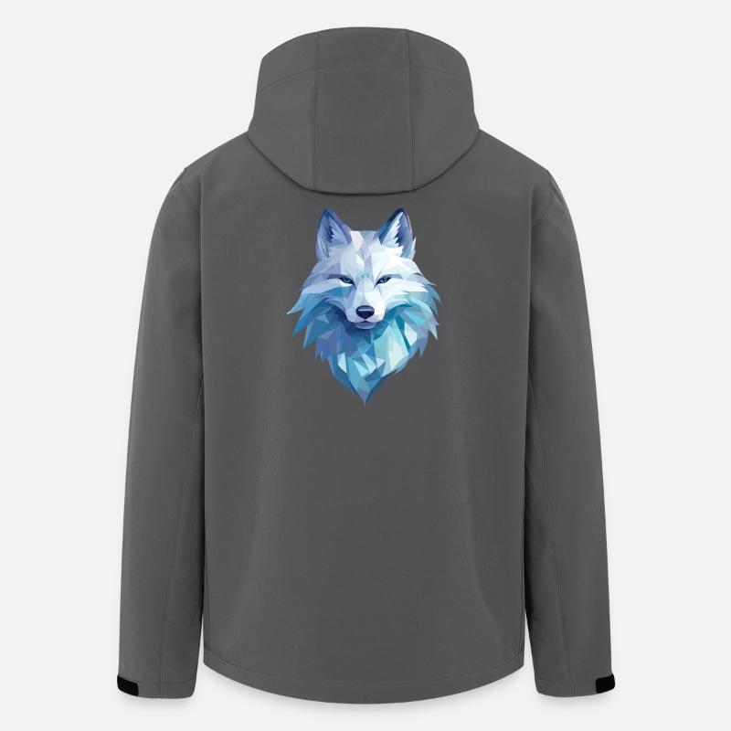 Polarfuchs im Polygon Stil - Recycelte Männer Softshell-Jacke von Stanley/Stella - Anthrazit
