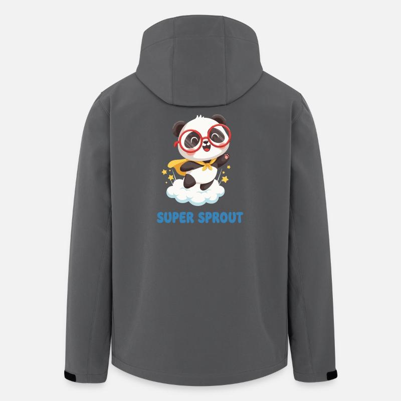 Süßer Super Sprout Panda mit Kappe - Recycelte Männer Softshell-Jacke von Stanley/Stella - Anthrazit