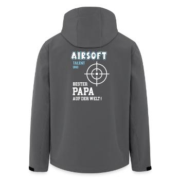Airsoft Bester Papa Vater Airsoftspiel Geburtstag - Recycelte Männer Softshell-Jacke von Stanley/Stella - Anthrazit - Hinten - AI Model Male 185 light (185cm)