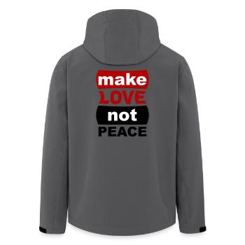 Make Love Not Peace - Men’s Recycled Softshell Jacket by Stanley/Stella - anthracite - Back - AI Model Male 185 light (185cm)