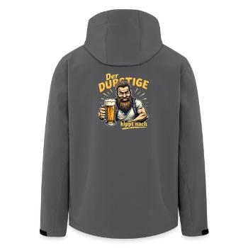 Der Durstige Bierheld - Recycelte Männer Softshell-Jacke von Stanley/Stella - Anthrazit - Hinten - AI Model Male 185 light (185cm)