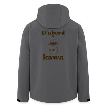 D’abord le kawa  - Veste softshell homme en polyester recyclé Stanley/Stella - charbon - Dos - AI Model Male 185 light (185cm)