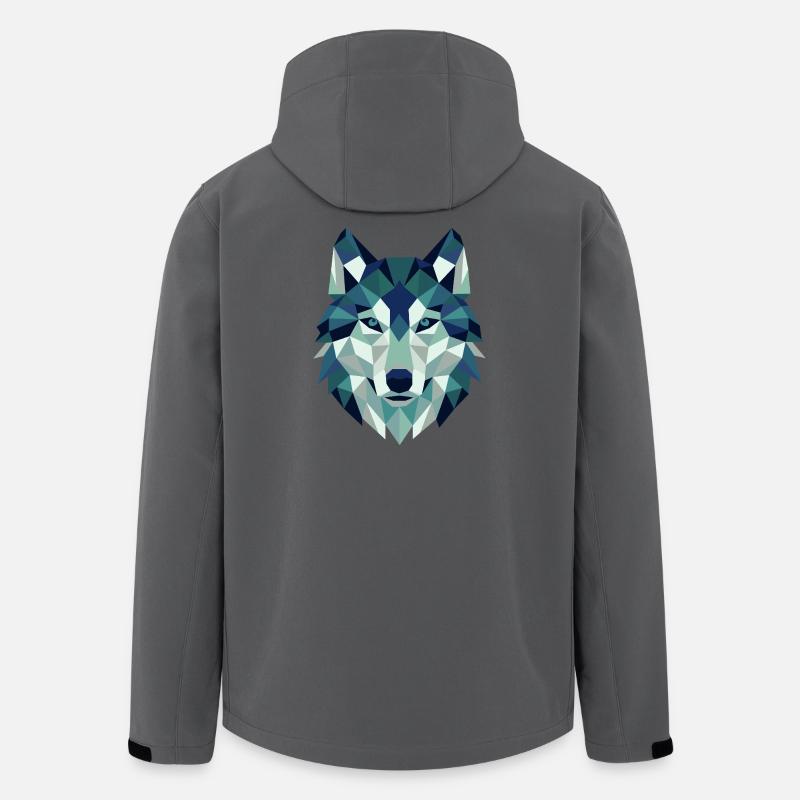 Wolfskopf Polygon Geometrie  - Recycelte Männer Softshell-Jacke von Stanley/Stella - Anthrazit