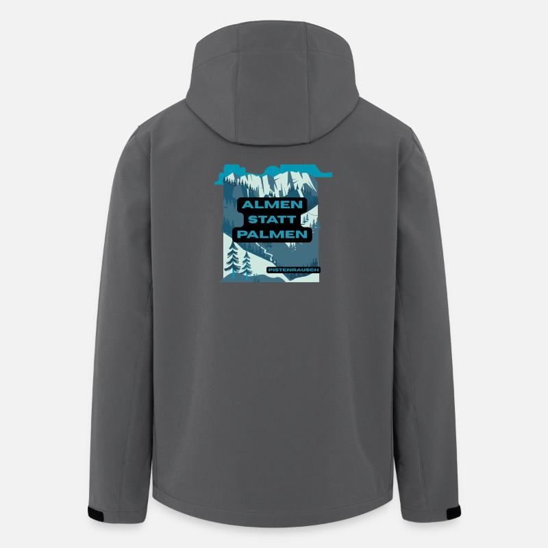 Almen statt Palmen – Berglandschaft - Recycelte Männer Softshell-Jacke von Stanley/Stella - Anthrazit