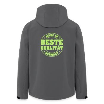 Beste Qualität Made in Germany - Recycelte Männer Softshell-Jacke von Stanley/Stella - Anthrazit - Hinten - AI Model Male 185 light (185cm)