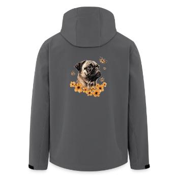 Mops - Recycelte Männer Softshell-Jacke von Stanley/Stella - Anthrazit - Hinten - AI Model Male 185 light (185cm)