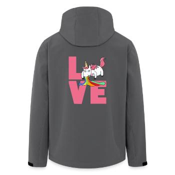 Love Einhorn - Recycelte Männer Softshell-Jacke von Stanley/Stella - Anthrazit - Hinten - AI Model Male 185 light (185cm)