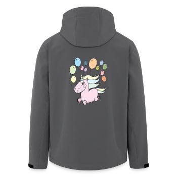 Einhorn Luftballons - Recycelte Männer Softshell-Jacke von Stanley/Stella - Anthrazit - Hinten - AI Model Male 185 light (185cm)