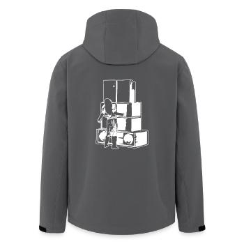 soundsystem girl tekno 23 - Recycelte Männer Softshell-Jacke von Stanley/Stella - Anthrazit - Hinten - AI Model Male 185 light (185cm)