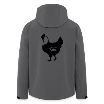 Chicken - hen - Men’s Recycled Softshell Jacket by Stanley/Stella - anthracite - Back - AI Model Male 185 light (185cm)