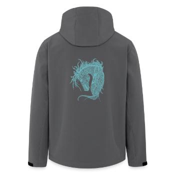 Pferde Kopf Zentangle Türkis - Recycelte Männer Softshell-Jacke von Stanley/Stella - Anthrazit - Hinten - AI Model Male 185 light (185cm)