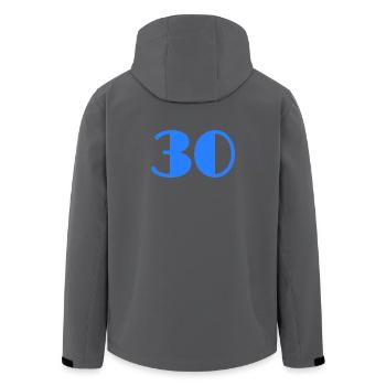 30 JAHRE. 30. 30. JAHRESTAG. 30-JÄHRIGES JUBILÄUM - Recycelte Männer Softshell-Jacke von Stanley/Stella - Anthrazit - Hinten - AI Model Male 185 light (185cm)