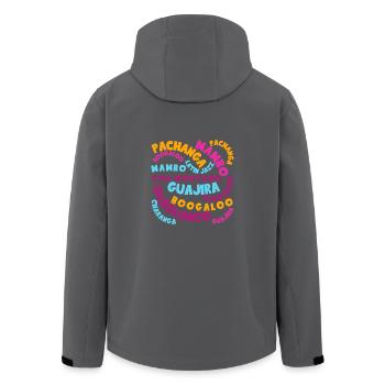 History of Salsa - Dance Shirts - Recycelte Männer Softshell-Jacke von Stanley/Stella - Anthrazit - Hinten - AI Model Male 185 light (185cm)