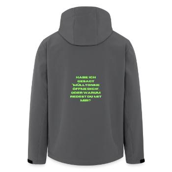 Habe ich gesagt "Mülltonne öffne dich" - Recycelte Männer Softshell-Jacke von Stanley/Stella - Anthrazit - Hinten - AI Model Male 185 light (185cm)