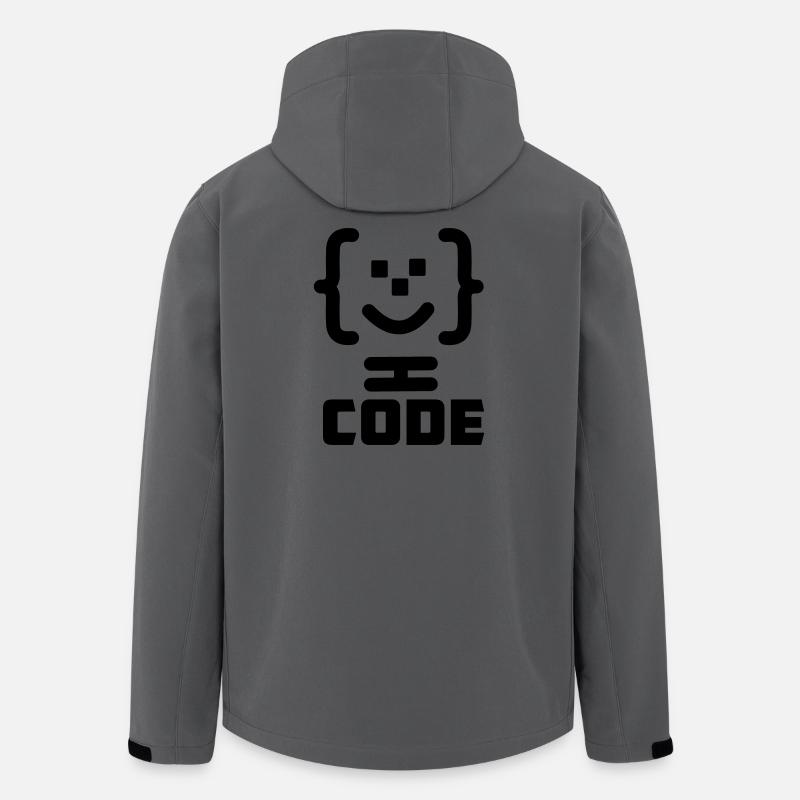 Logo du code du programmeur principal avec texte CODE - Veste softshell homme en polyester recyclé Stanley/Stella - charbon
