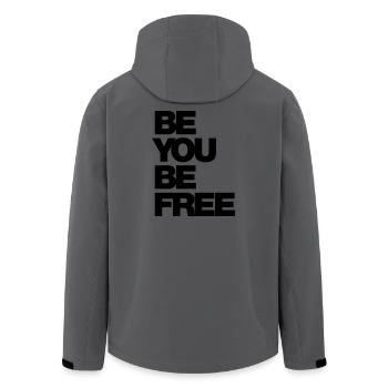 Typo Be You Be Free Diversity hf 1C - Recycelte Männer Softshell-Jacke von Stanley/Stella - Anthrazit - Hinten - AI Model Male 185 light (185cm)