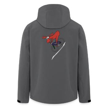 Elch MTB Downhill - Recycelte Männer Softshell-Jacke von Stanley/Stella - Anthrazit - Hinten - AI Model Male 185 light (185cm)