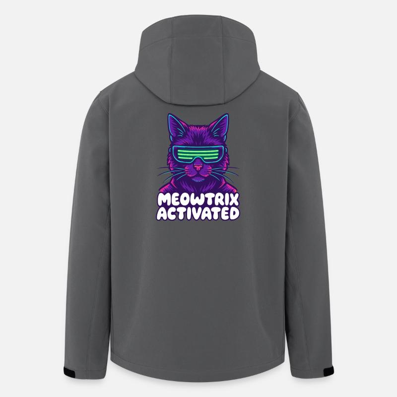 Meowtrix Activated Neon Cat - Recycelte Männer Softshell-Jacke von Stanley/Stella - Anthrazit