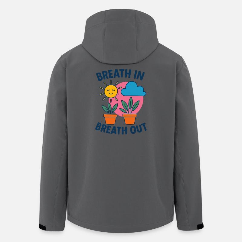 Breath Sonne Pflanzen Motiv - Recycelte Männer Softshell-Jacke von Stanley/Stella - Anthrazit