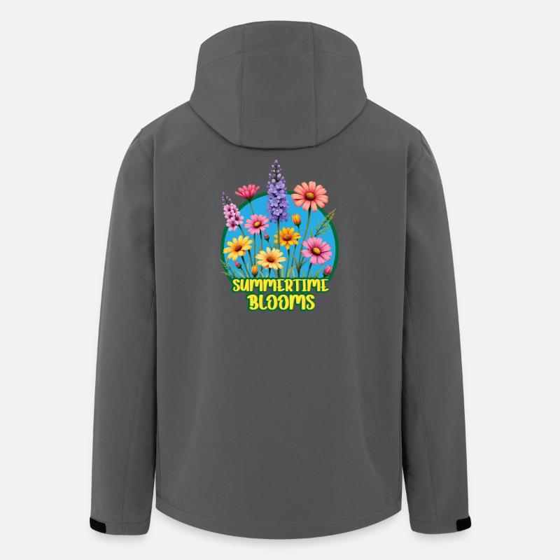 Sommerliche Blüten - Recycelte Männer Softshell-Jacke von Stanley/Stella - Anthrazit
