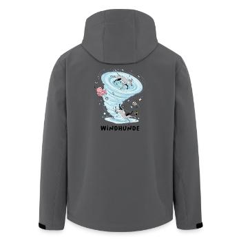greyhounds - Men’s Recycled Softshell Jacket by Stanley/Stella - anthracite - Back - AI Model Male 185 light (185cm)