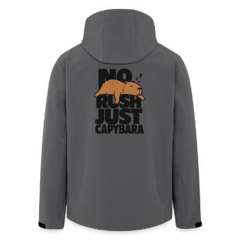 No Rush Just Capybara - Men’s Recycled Softshell Jacket by Stanley/Stella - anthracite - Back - AI Model Male 185 light (185cm)
