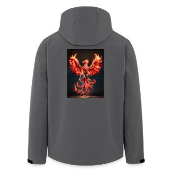 Phoenix Firecrest Burst - Men’s Recycled Softshell Jacket by Stanley/Stella - anthracite - Back - AI Model Male 185 light (185cm)