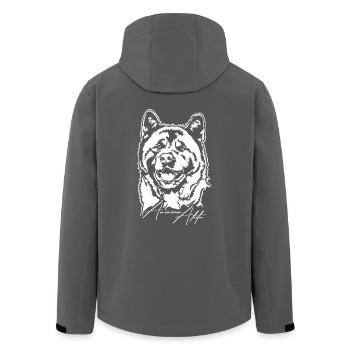 AMERICAN AKITA Hundeportrait Hunde Wilsigns - Recycelte Männer Softshell-Jacke von Stanley/Stella - Anthrazit - Hinten - AI Model Male 185 light (185cm)