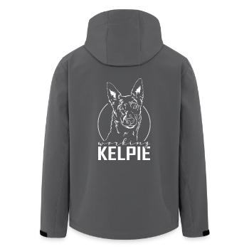 WORKING KELPIE Hundeportrait Wilsigns Hütehunde - Recycelte Männer Softshell-Jacke von Stanley/Stella - Anthrazit - Hinten - AI Model Male 185 light (185cm)