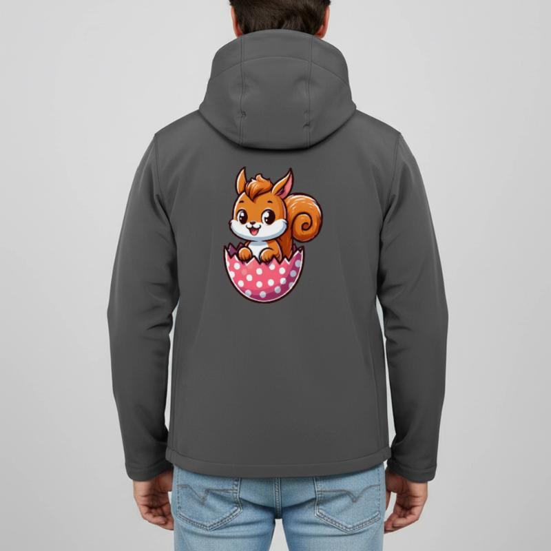 Cute Squirrel with Easter Egg Comic Design Men’s Recycled Softshell Jacket by Stanley/Stella