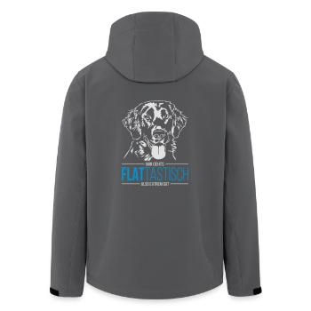 FLATTASTISCH Flat Coated Retriever Hunde Wilsigns - Recycelte Männer Softshell-Jacke von Stanley/Stella - Anthrazit - Hinten - AI Model Male 185 light (185cm)