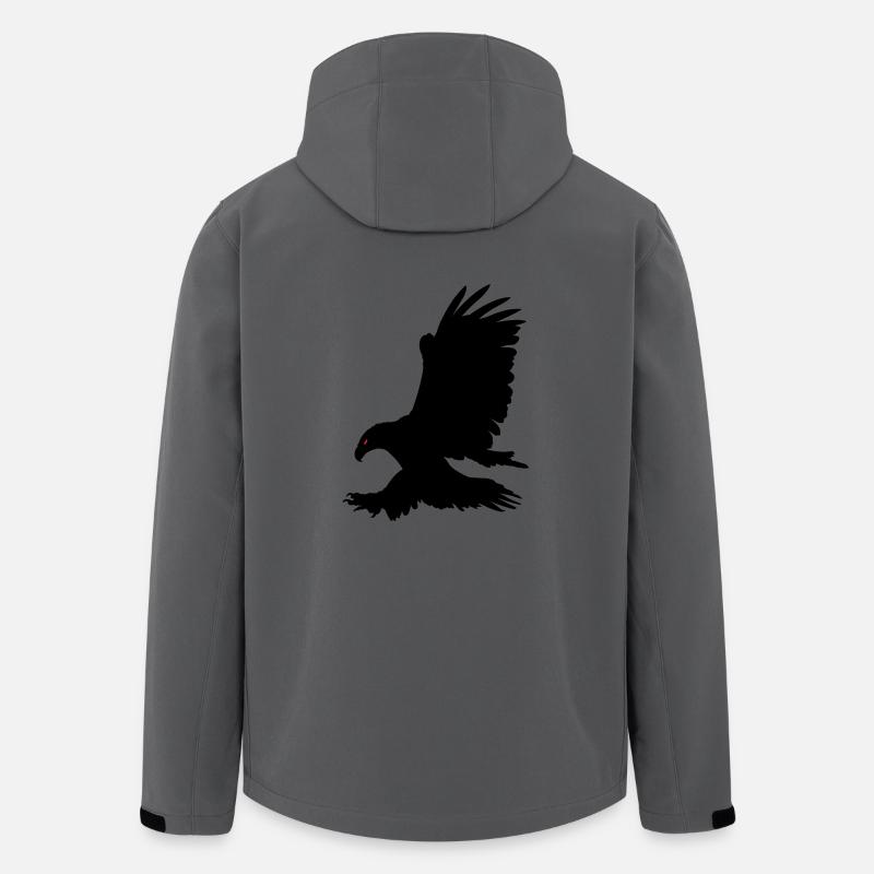 Aigle noir - Veste softshell homme en polyester recyclé Stanley/Stella - charbon