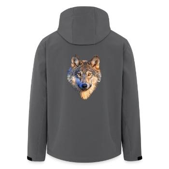 Wolf - Recycelte Männer Softshell-Jacke von Stanley/Stella - Anthrazit - Hinten - AI Model Male 185 light (185cm)