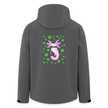 St Patricks Axolotl rosa - Recycelte Männer Softshell-Jacke von Stanley/Stella - Anthrazit - Hinten - AI Model Male 185 light (185cm)