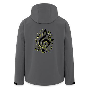 Musiknoten Notenschlüssel Symbol - Recycelte Männer Softshell-Jacke von Stanley/Stella - Anthrazit - Hinten - AI Model Male 185 light (185cm)