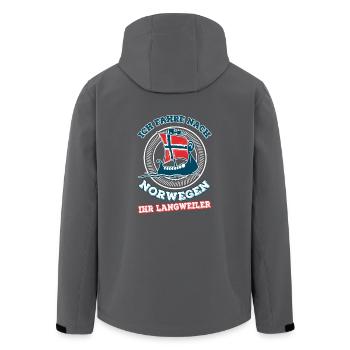 Design Langweiler Norwegen Schiff - Recycelte Männer Softshell-Jacke von Stanley/Stella - Anthrazit - Hinten - AI Model Male 185 light (185cm)