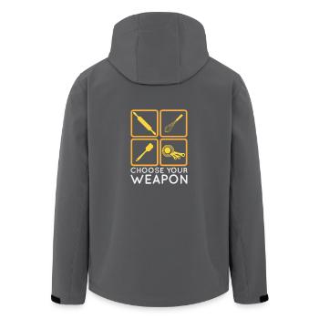 Funny Cook Cooking Shirt Choose Weapon - Recycelte Männer Softshell-Jacke von Stanley/Stella - Anthrazit - Hinten - AI Model Male 185 light (185cm)