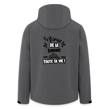 Le virus de la Randonnée cadeau - Veste softshell homme en polyester recyclé Stanley/Stella - charbon - Dos - AI Model Male 185 light (185cm)