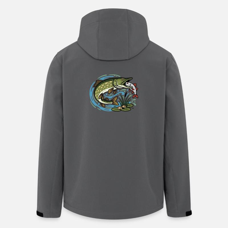 Hecht fängt Rotauge - Recycelte Männer Softshell-Jacke von Stanley/Stella - Anthrazit