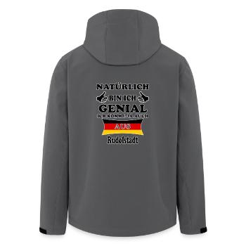 Geschenk Genial komme aus Rudolstadt - Recycelte Männer Softshell-Jacke von Stanley/Stella - Anthrazit - Hinten - AI Model Male 185 light (185cm)