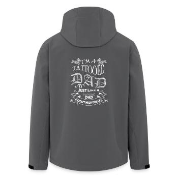 Geburtstag Geschenk Vater Tattoo Papa Vatertag - Recycelte Männer Softshell-Jacke von Stanley/Stella - Anthrazit - Hinten - AI Model Male 185 light (185cm)