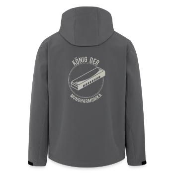 Shirt Geschenk König der Mundharmonika - Recycelte Männer Softshell-Jacke von Stanley/Stella - Anthrazit - Hinten - AI Model Male 185 light (185cm)