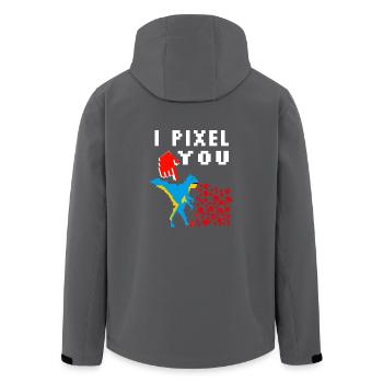Pixel - Recycelte Männer Softshell-Jacke von Stanley/Stella - Anthrazit - Hinten - AI Model Male 185 light (185cm)