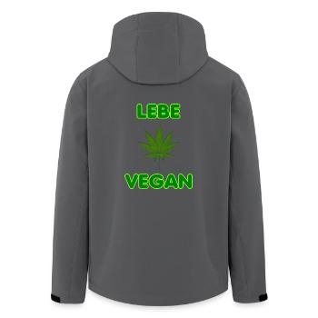 Cannabis - LEBE VEGAN - Recycelte Männer Softshell-Jacke von Stanley/Stella - Anthrazit - Hinten - AI Model Male 185 light (185cm)