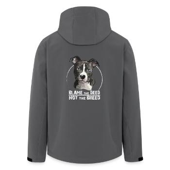 AMERICAN STAFFORDSHIRE TERRIER blame the deed - Recycelte Männer Softshell-Jacke von Stanley/Stella - Anthrazit - Hinten - AI Model Male 185 light (185cm)