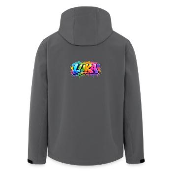 Graffiti LUKA Name Gift Ideal druckbar - Recycelte Männer Softshell-Jacke von Stanley/Stella - Anthrazit - Hinten - AI Model Male 185 light (185cm)