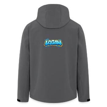 LOGAN GRAFFITI NAME FOR PERFECT GIFT PRINTABLE  - Veste softshell homme en polyester recyclé Stanley/Stella - charbon - Dos - AI Model Male 185 light (185cm)