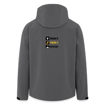Verfolgt es: Run Think Rise - Recycelte Männer Softshell-Jacke von Stanley/Stella - Anthrazit - Hinten - AI Model Male 185 light (185cm)