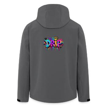 Tropf-Graffiti-Kranz - Recycelte Männer Softshell-Jacke von Stanley/Stella - Anthrazit - Hinten - AI Model Male 185 light (185cm)