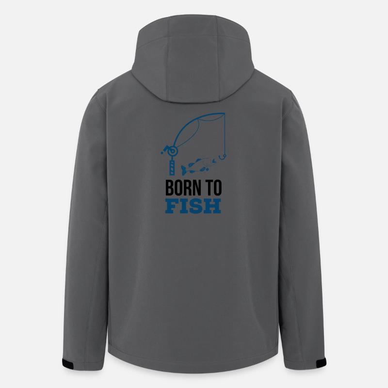 Zum Fischen geboren - Recycelte Männer Softshell-Jacke von Stanley/Stella - Anthrazit